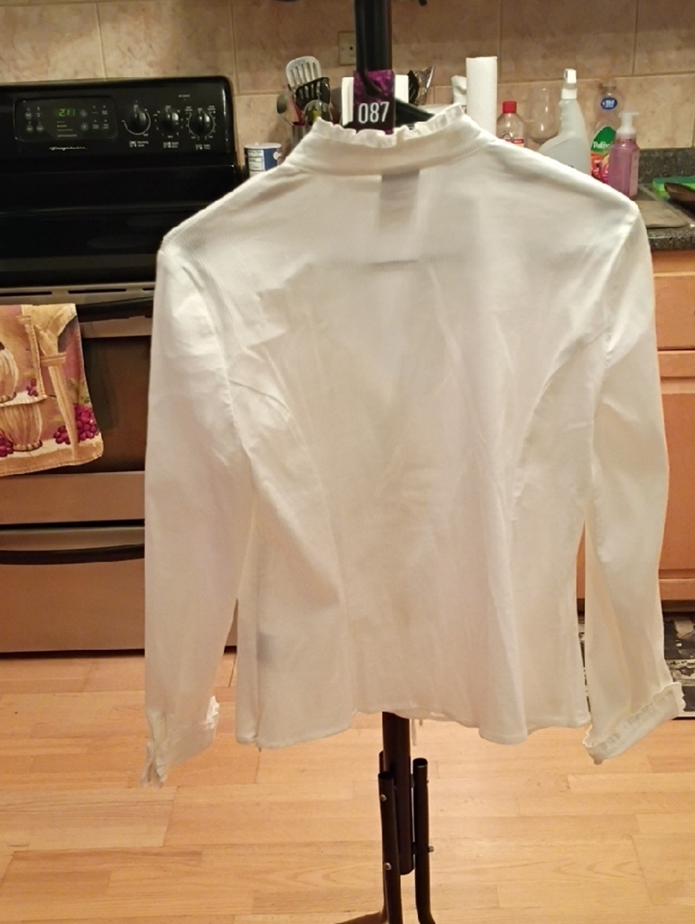 Tribal White Ruffle-Front Button-Down Shirt - Picture 8 of 9
